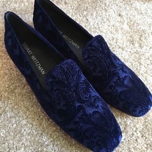 Stuart Weitzman -Blue velvet loafer -size 9.5